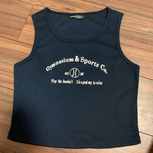 blue slogan tank top from SHEIN.